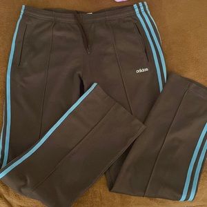 Womens Adidas track pants size medium brown/blue